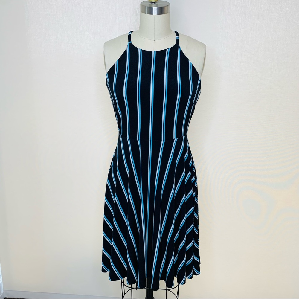 NWT Bar III Striped Halter Fit & Flare Dress